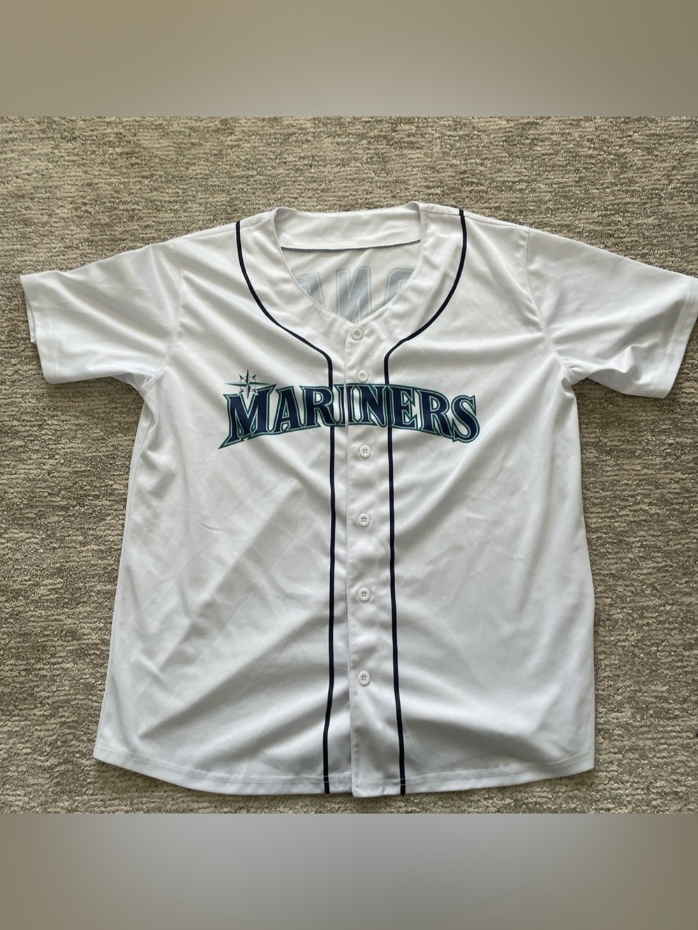 Seattle Mariners White Home Custom Jersey “Jones” #24 Short Sleeve Men’s Medium